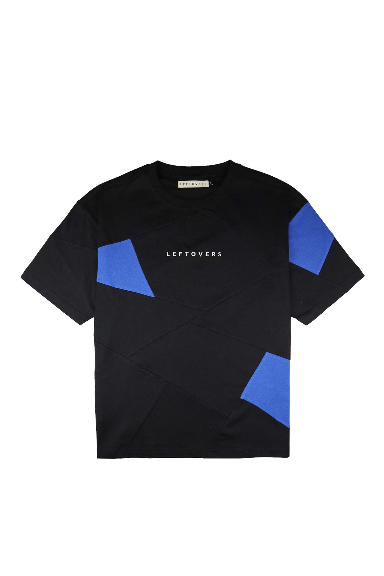 T-SHIRT NOIR+ BLEU/ CORAIL