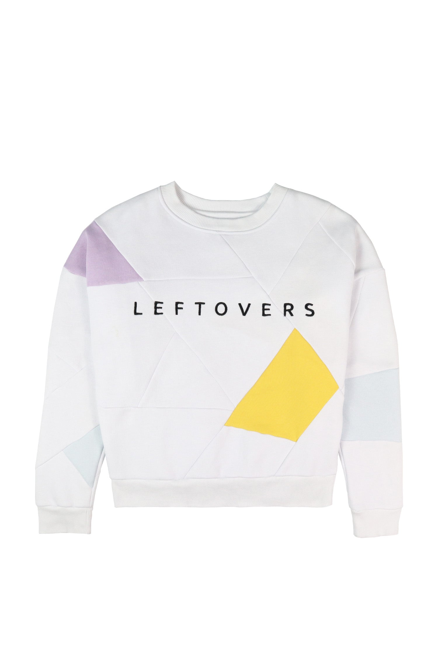 CREWNECK CROP BLANC+JAUNE/CIEL/LILAS