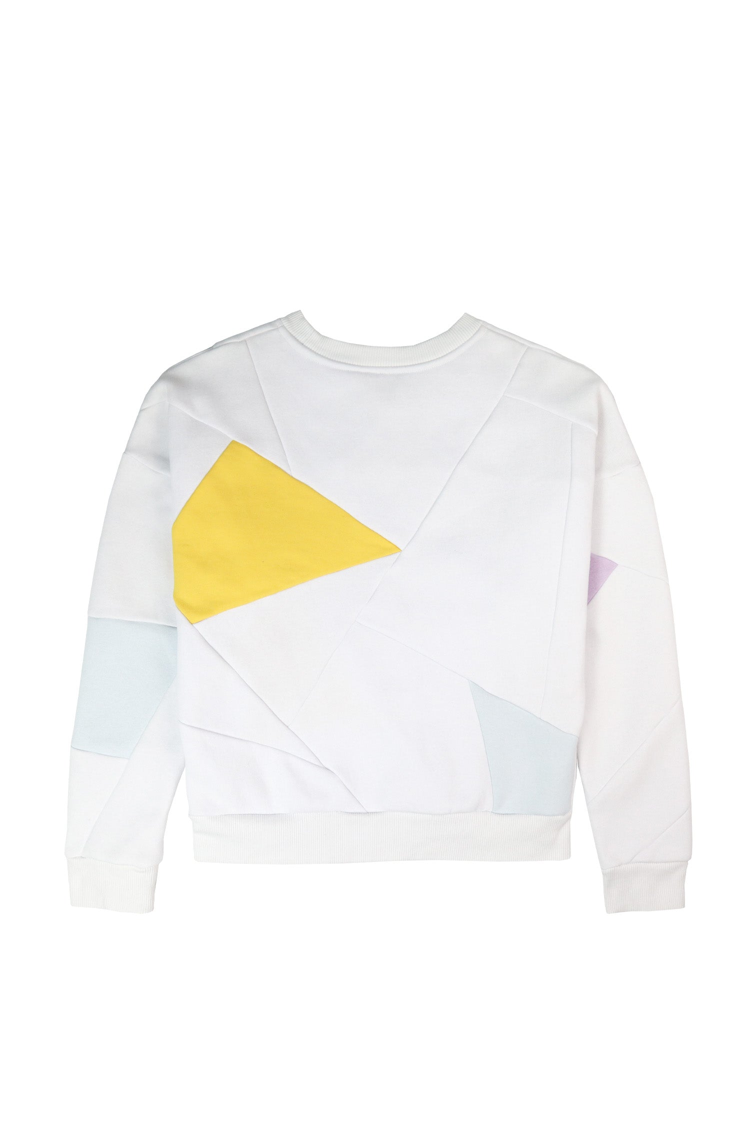 CREWNECK CROP BLANC+JAUNE/CIEL/LILAS