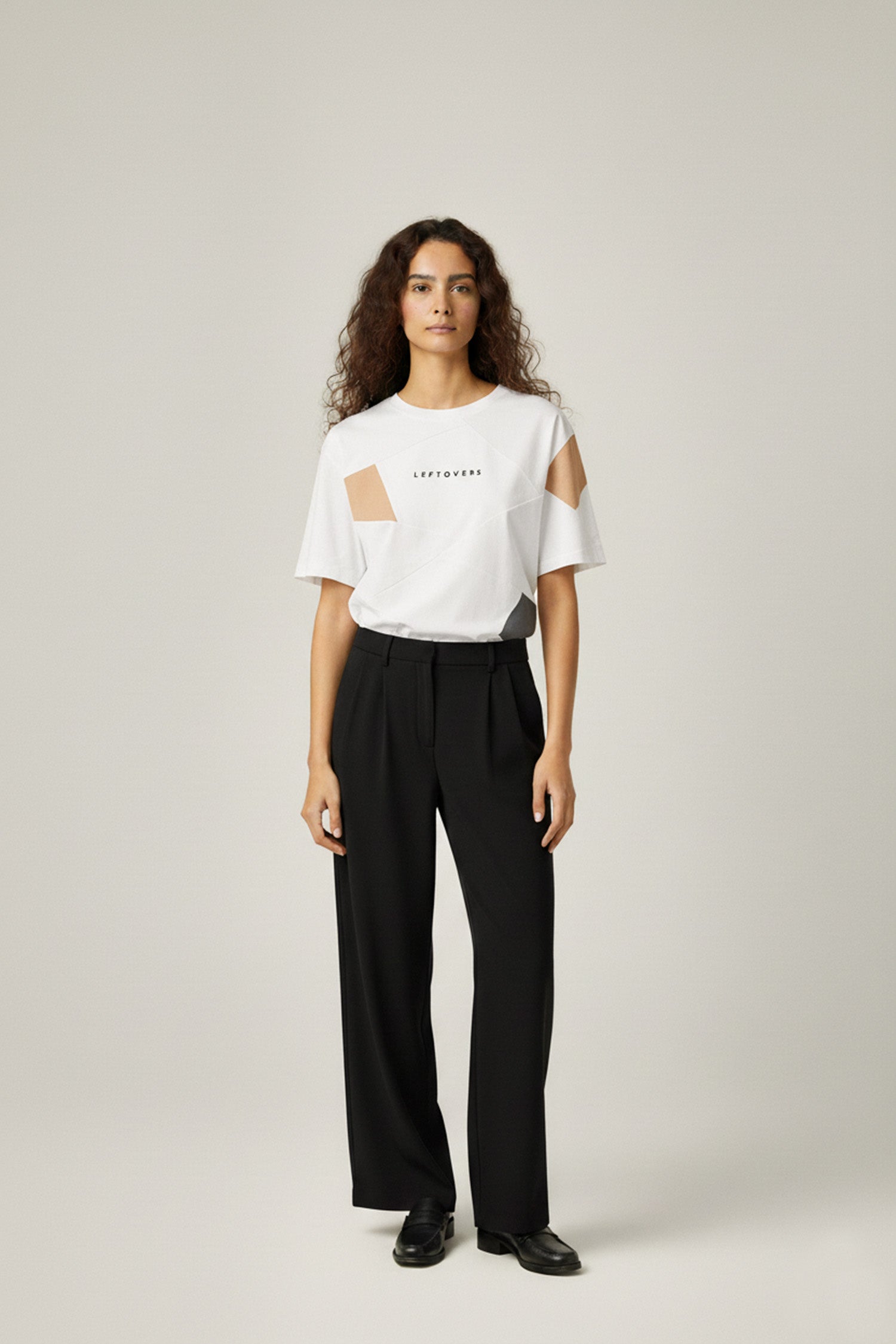 T-SHIRT BLANC+ ANTHRACITE/ BEIGE