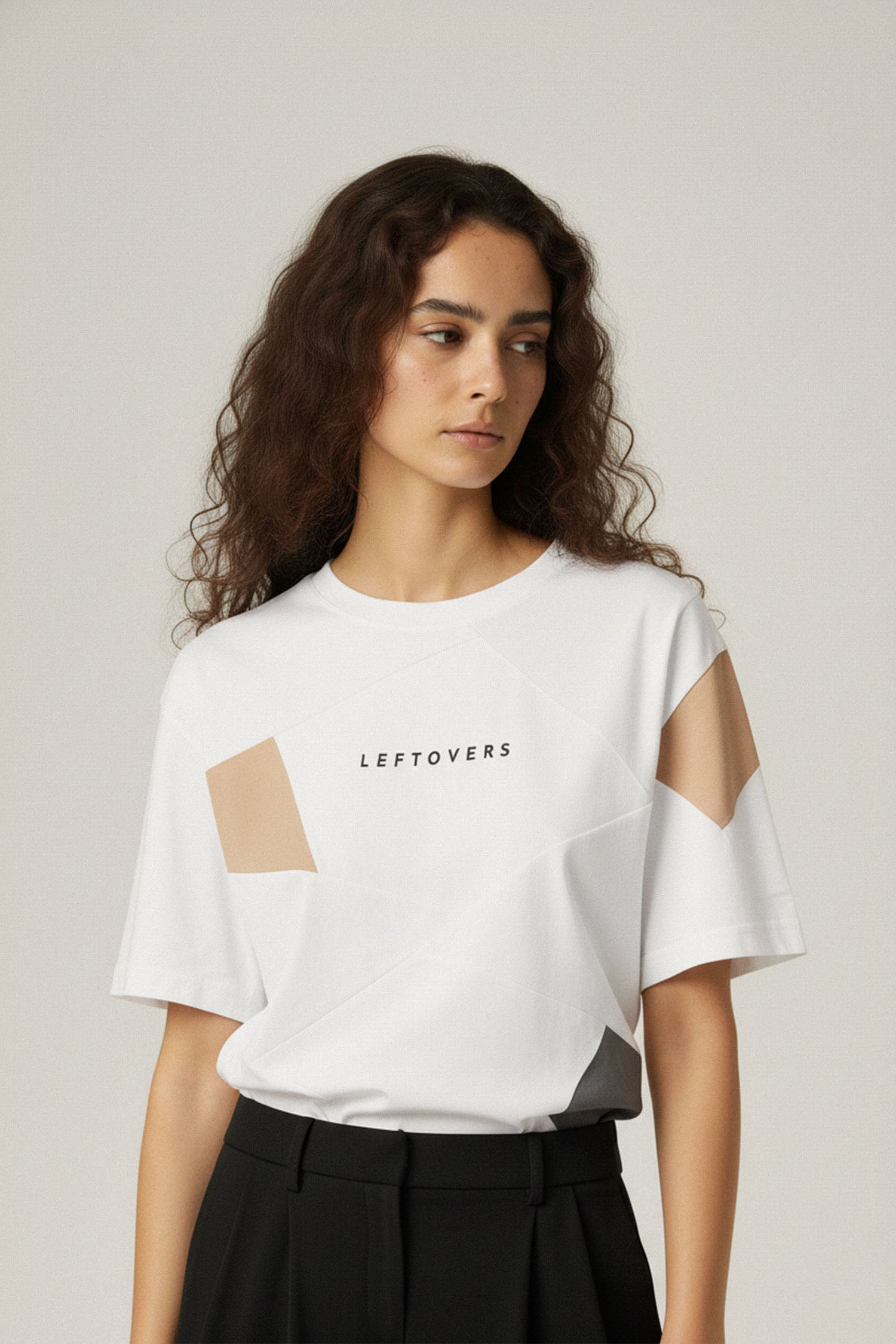 T-SHIRT BLANC+ ANTHRACITE/ BEIGE