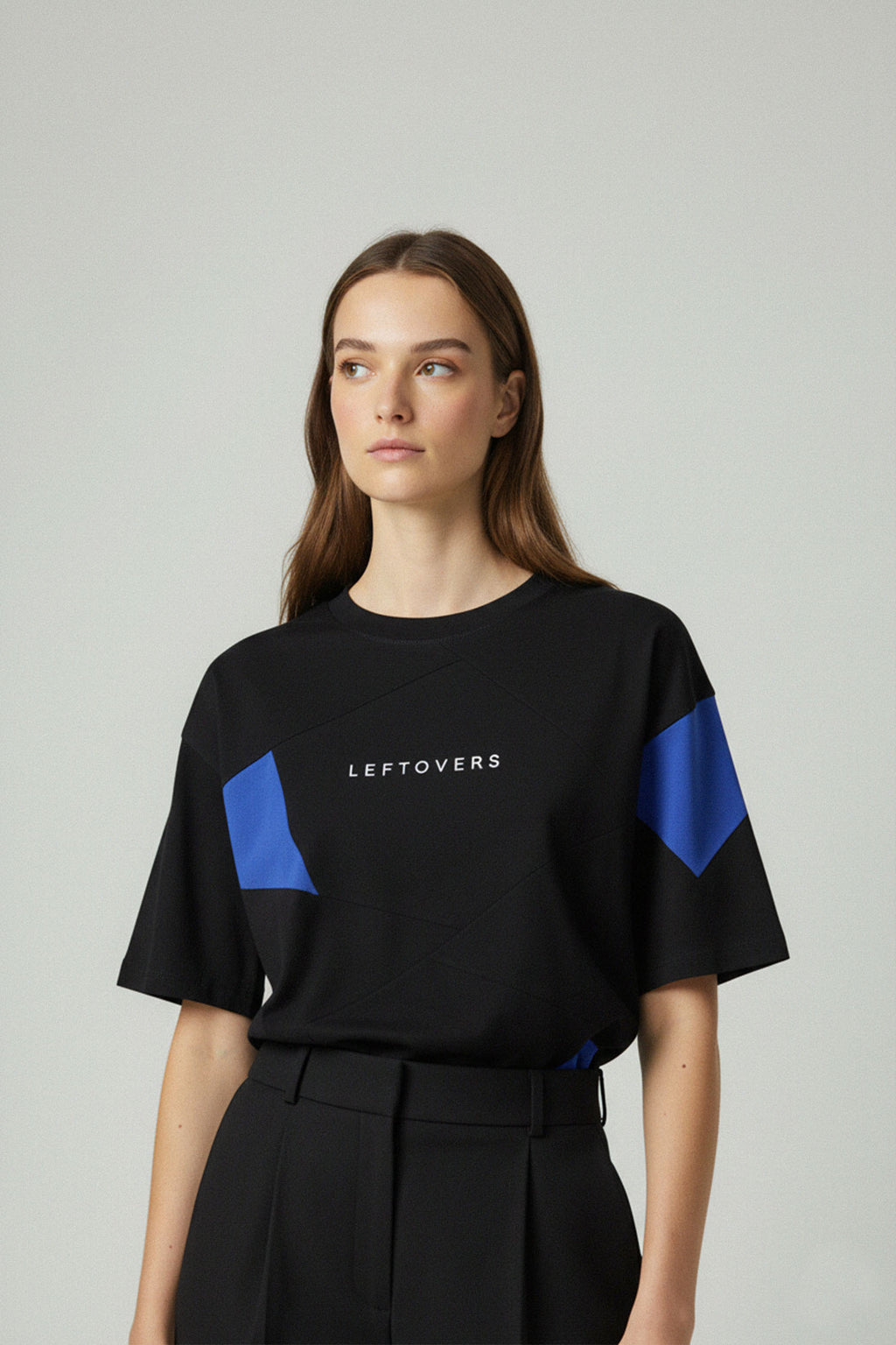 BLACK + BLUE/CORAL T-SHIRT