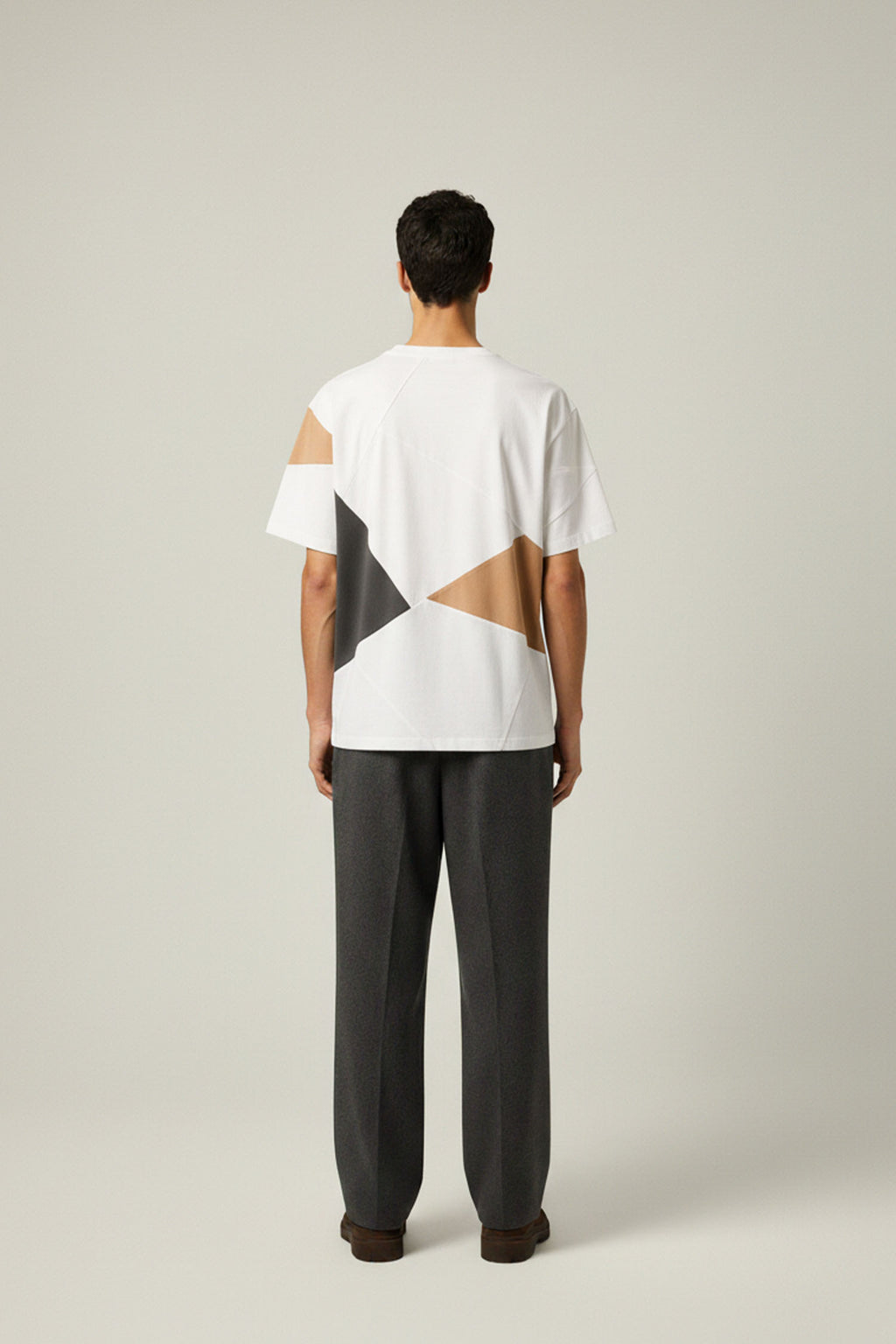 T-SHIRT BLANC+ ANTHRACITE/ BEIGE