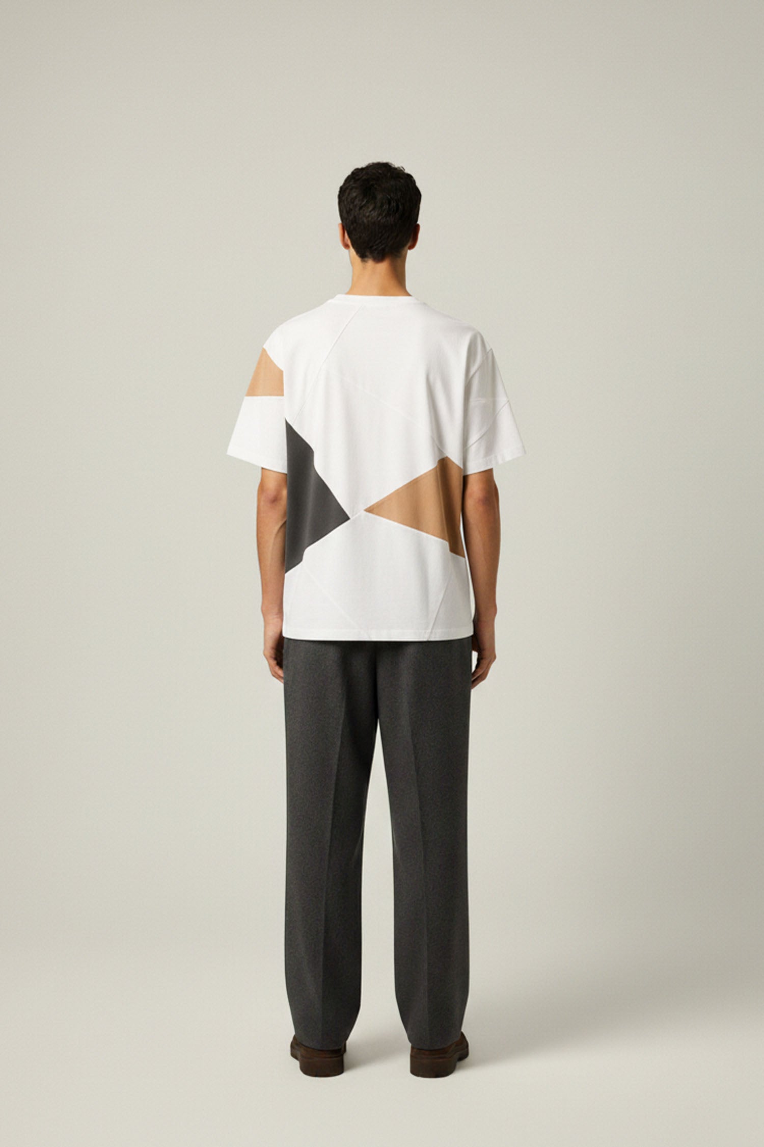 T-SHIRT BLANC+ ANTHRACITE/ BEIGE