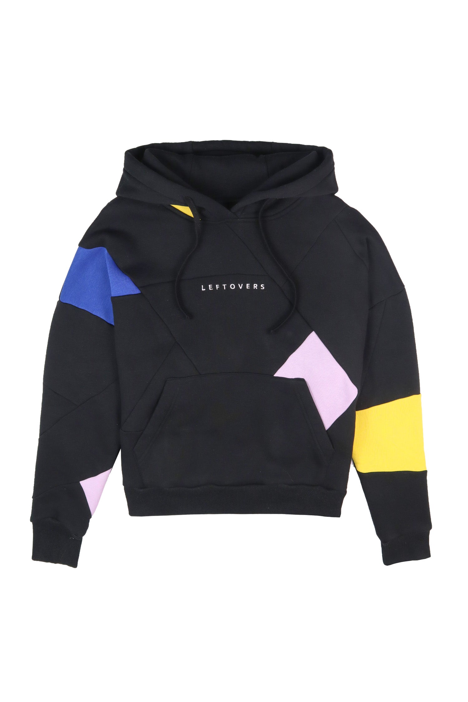 HOODIE CROP NOIR+ROSE/ROI/JAUNE