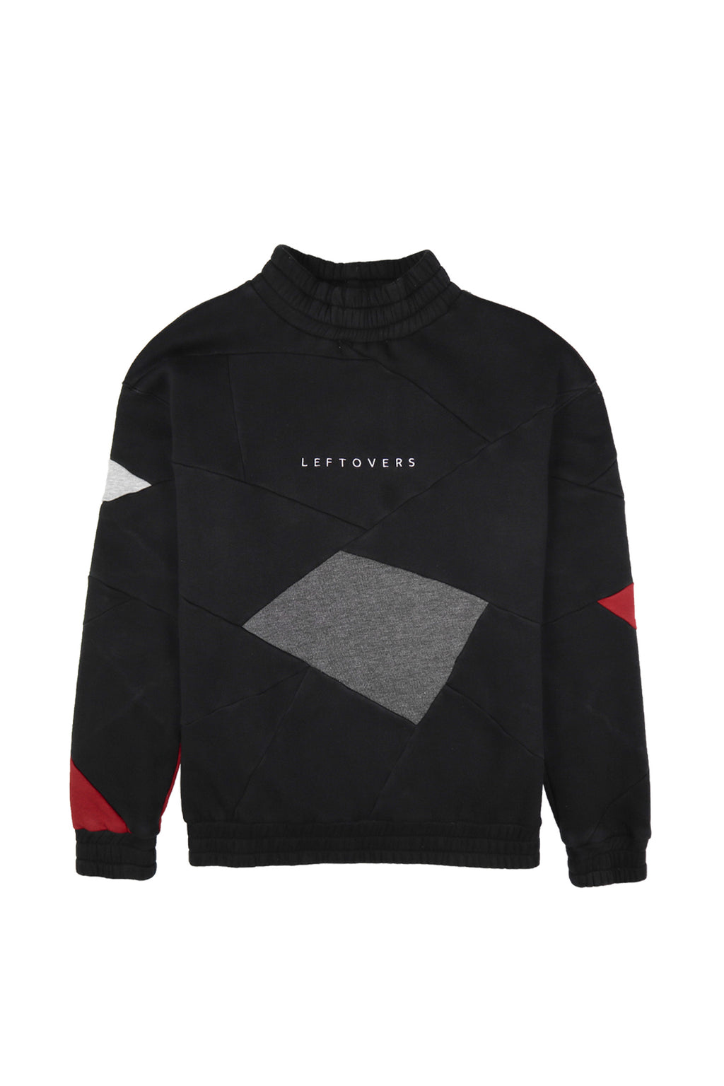 CREWNECK COL HAUT NOIR+BORDEAUX/GRIS CLAIR/ANTHRACITE