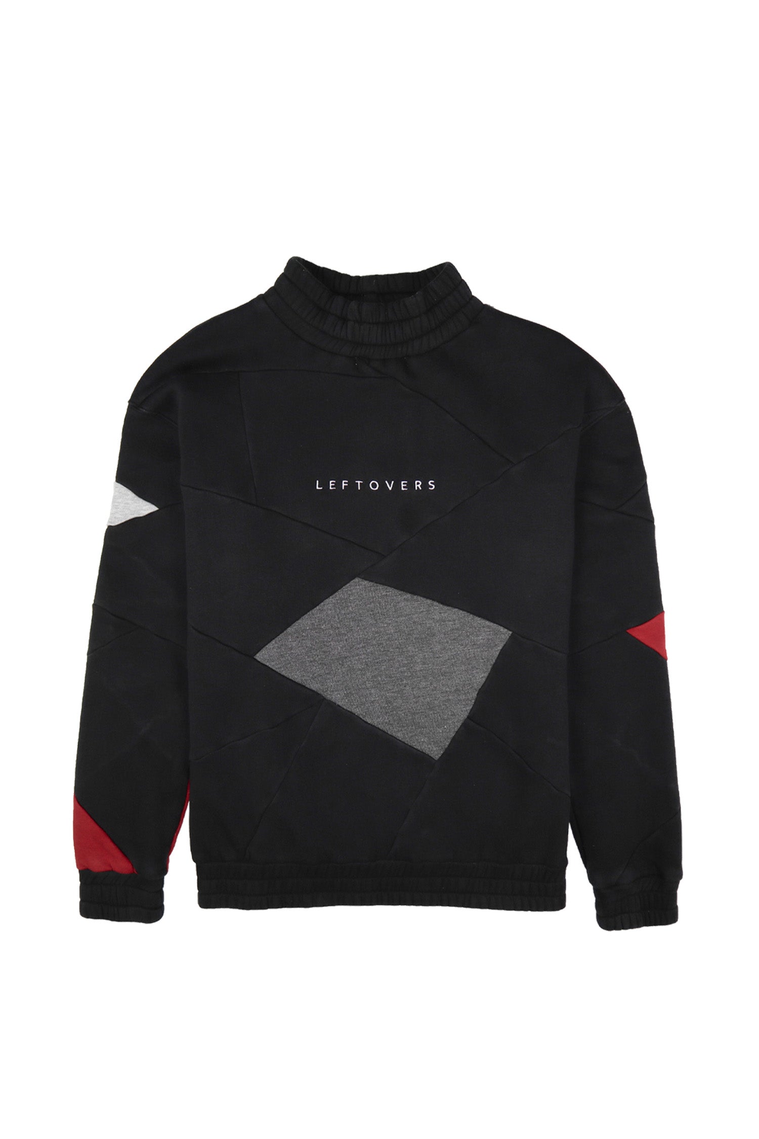 CREWNECK COL HAUT NOIR+BORDEAUX/GRIS CLAIR/ANTHRACITE