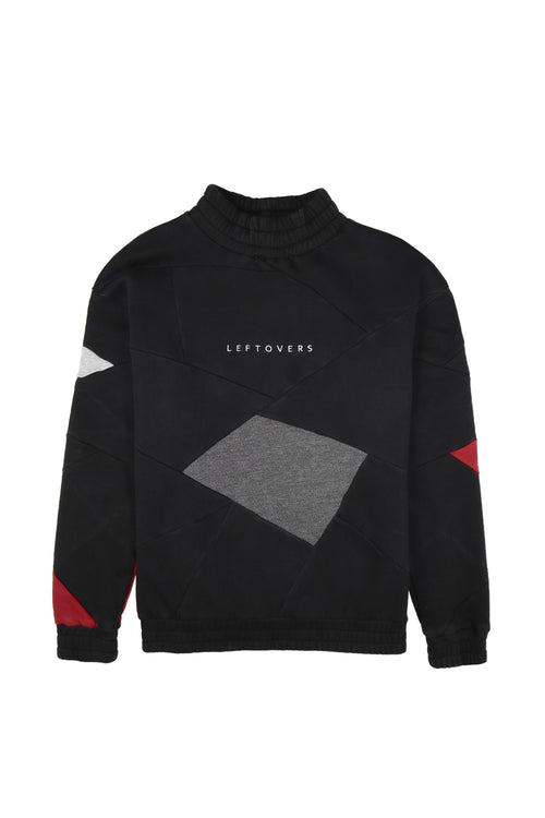 CREWNECK COL HAUT NOIR+BORDEAUX/GRIS CLAIR/ANTHRACITE