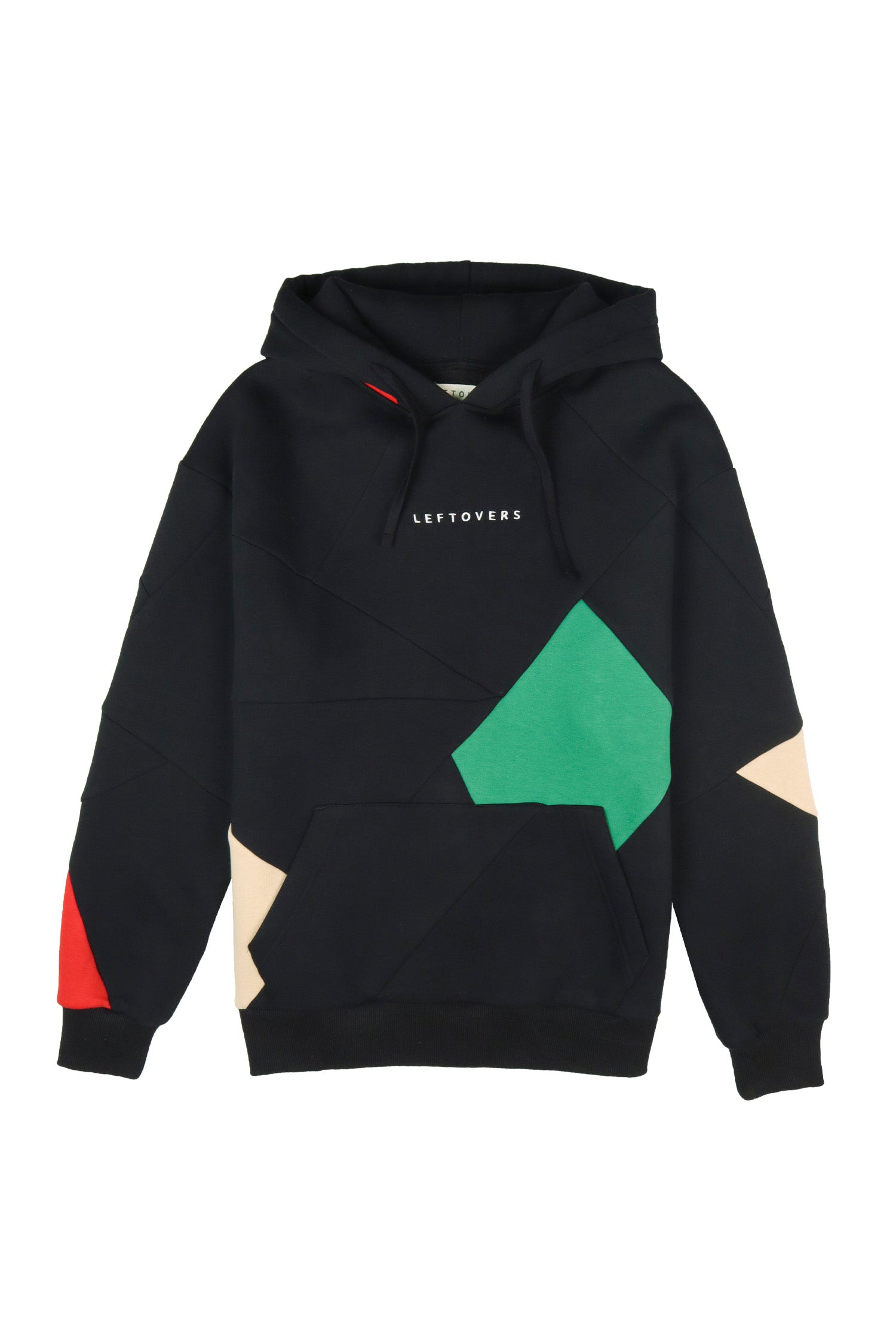 HOODIE NOIR+VERT/BEIGE/ROUGE